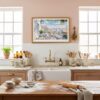 05 - Framed Lisbon Portugal Watercolor Art - Horizontal Art Print in Farmhouse style Kitchen.jpg