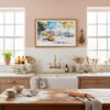 05 - Framed Lisbon Portugal Yellow Tram Watercolor Art - Horizontal Art Print in Farmhouse style Kitchen - Horizontal.jpg
