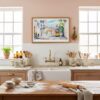 05 - Framed Lisbon Tram 28 Watercolor Art - Horizontal Art Print in Farmhouse style Kitchen - Horizontal.jpg