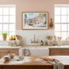 05 - Framed Lisbon Watercolor Art - Horizontal Art Print in Farmhouse style Kitchen - Horizontal.jpg