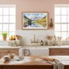 05 - Framed Maroon Bells Aspen CO Watercolor - Horizontal Art Print in Farmhouse style Kitchen.jpg