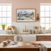 05 - Framed North Cascades National Park Watercolor - Horizontal Art Print in Farmhouse style Kitchen.jpg