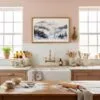 05 - Framed Pacific Northwest Watercolor - Horizontal Art Print in Farmhouse style Kitchen.jpg
