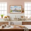 05 - Framed Paris Eiffel Tower Watercolor Art - Horizontal Art Print in Farmhouse style Kitchen - Horizontal.jpg