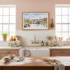 05 - Framed Park Guell Spain Watercolor Art - Horizontal Art Print in Farmhouse style Kitchen.jpg