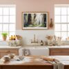 05 - Framed Redwood National Park Watercolor - Horizontal Art Print in Farmhouse style Kitchen.jpg