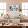 05 - Framed Tokyo Tower Watercolor Art - Horizontal Art Print in Farmhouse style Kitchen.jpg