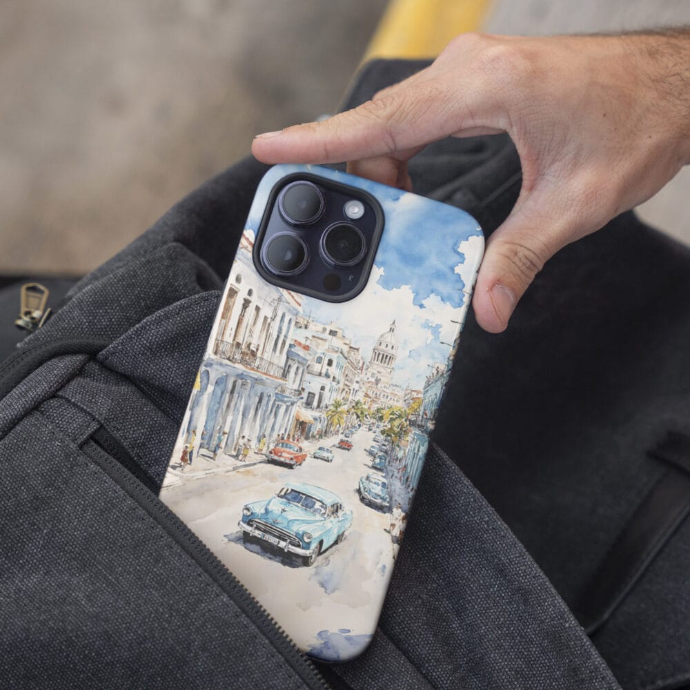 05 - Havana Cuba Watercolor Art Phone Case - Pocket.jpg 05 - Havana Cuba Watercolor Art Phone Case - Pocket.jpg