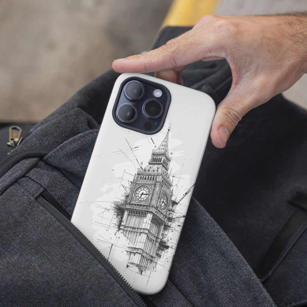 05 - London Big Ben Clock Tower Pencil Drawing Phone Case - Pocket.jpg 05 - London Big Ben Clock Tower Pencil Drawing Phone Case - Pocket.jpg
