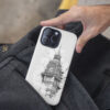 05 - London Big Ben Clock Tower Pencil Drawing Phone Case - Pocket.jpg