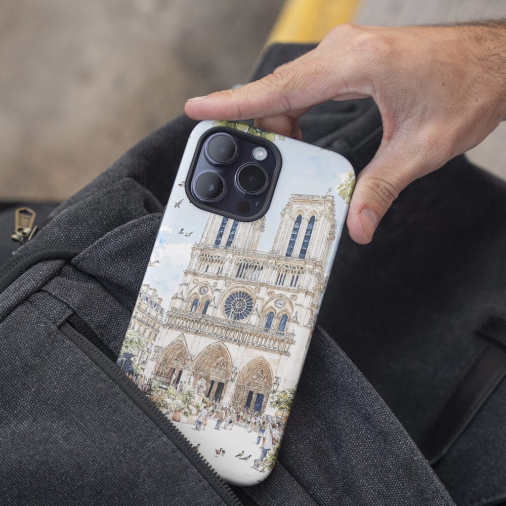 05 - Notre Dame Watercolor Art Phone Case - Pocket.jpg 05 - Notre Dame Watercolor Art Phone Case - Pocket.jpg