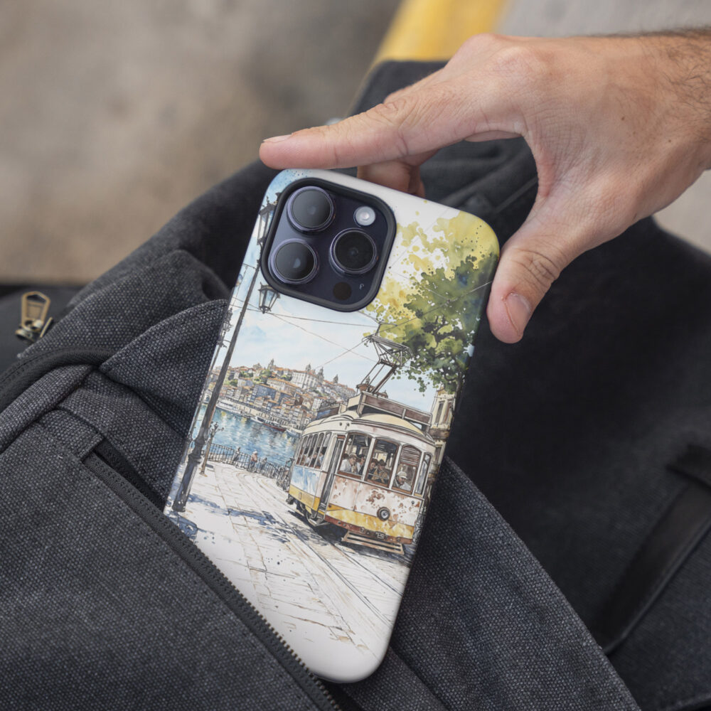 05 - Porto Tram Art - Watercolor Art Phone Case - Pocket.jpg 05 - Porto Tram Art - Watercolor Art Phone Case - Pocket.jpg