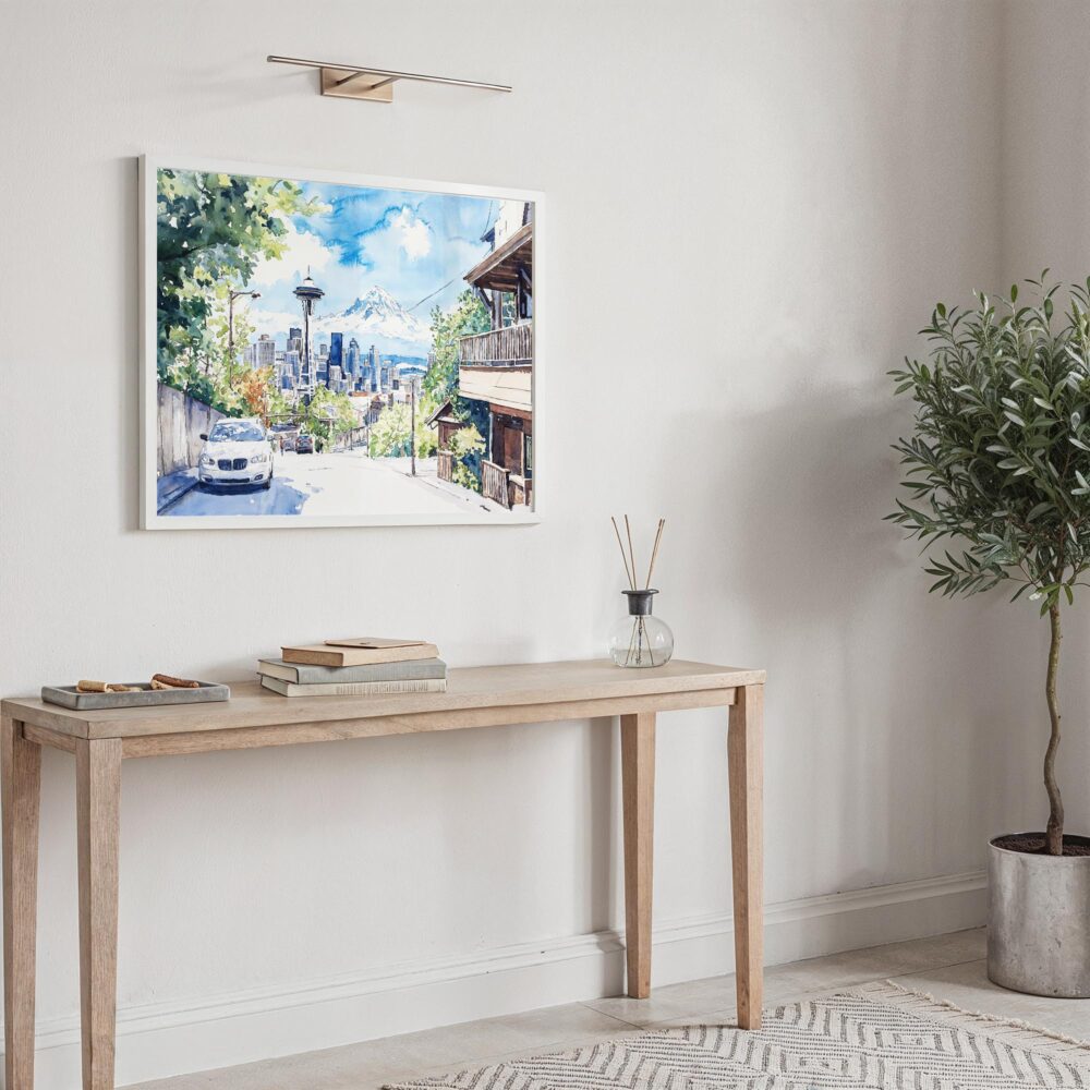 05 - Seattle Skyline Watercolor Art - Horizontal Art - Digital Download - Hallway.jpg 05 - Seattle Skyline Watercolor Art - Horizontal Art - Digital Download - Hallway.jpg