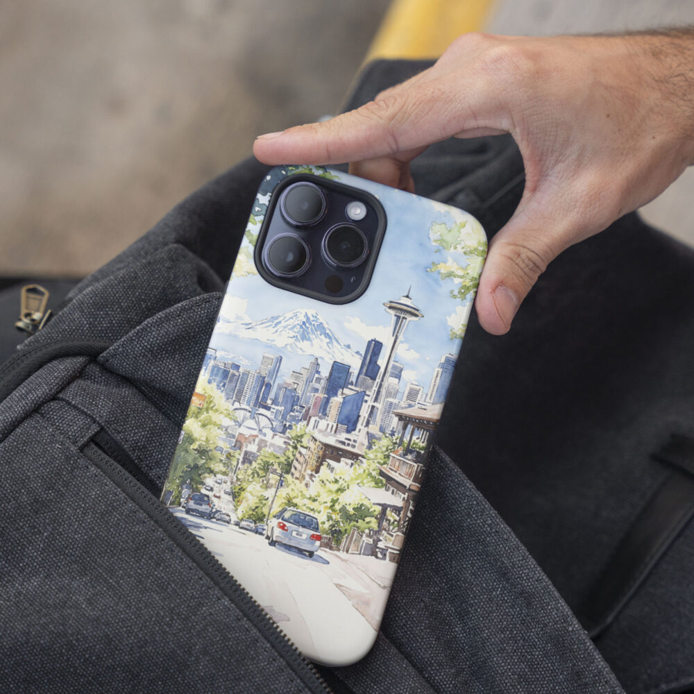 05 - Seattle Skyline - Watercolor Art Phone Case - Pocket.jpg 05 - Seattle Skyline - Watercolor Art Phone Case - Pocket.jpg