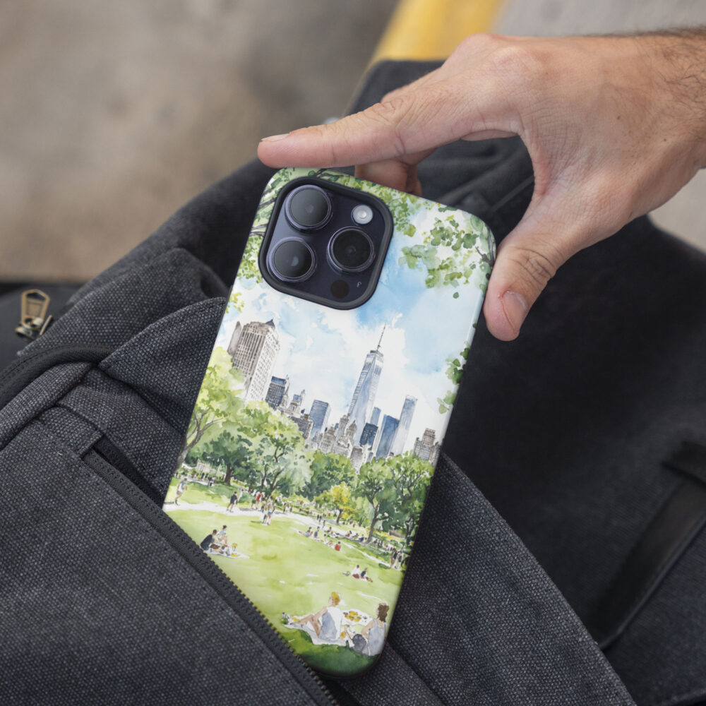 05 - Summer in New York Central Park Watercolor Art Phone Case - Pocket.jpg 05 - Summer in New York Central Park Watercolor Art Phone Case - Pocket.jpg