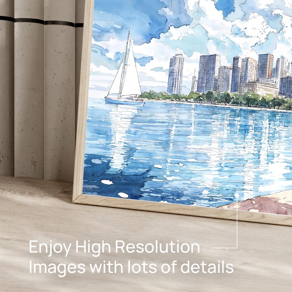 06 - Chicago Skyline Watercolor Art - Horizontal Art - Digital Download - Detail Zoom .jpg 06 - Chicago Skyline Watercolor Art - Horizontal Art - Digital Download - Detail Zoom .jpg