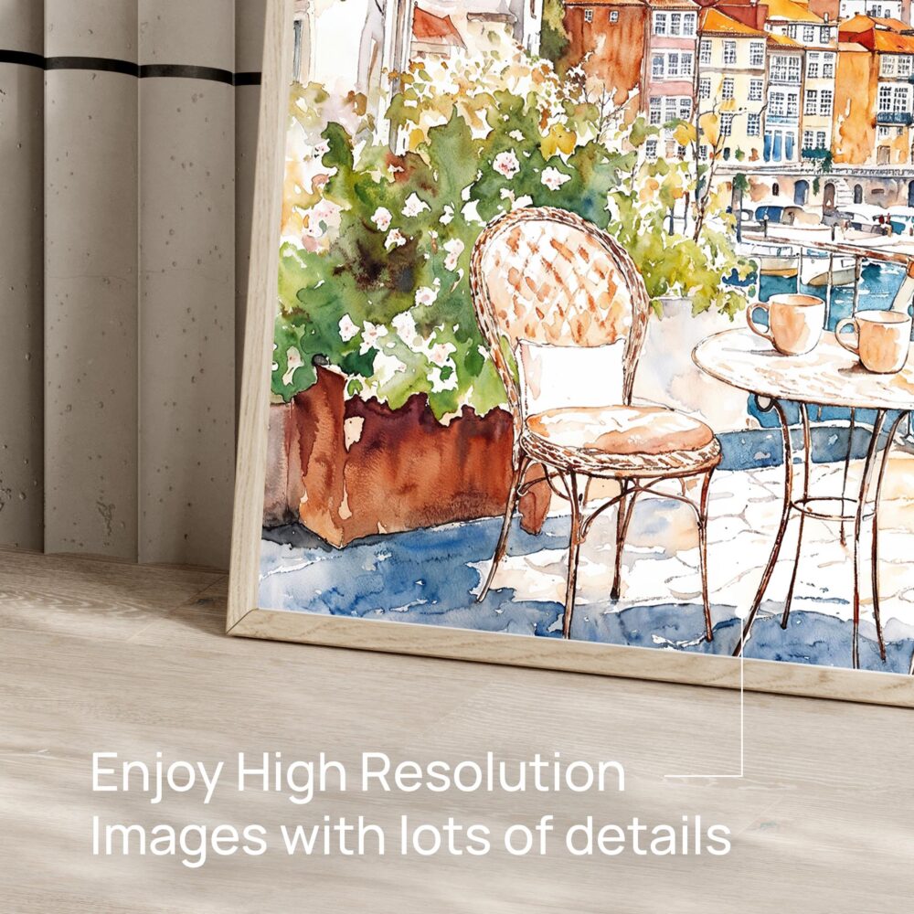06 - Coffee in Porto Portugal Watercolor Art - Horizontal Art - Digital Download - Detail Zoom .jpg 06 - Coffee in Porto Portugal Watercolor Art - Horizontal Art - Digital Download - Detail Zoom .jpg