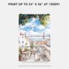 06 - Morning Coffee in Lisbon Watercolor Art - Digital Download - Print Size.jpg