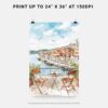 06 - Morning Coffee in Porto Watercolor Art - Digital Download - Print Size.jpg