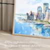 06 - New York City Skyline Watercolor Art - Horizontal Art - Digital Download - Detail Zoom .jpg