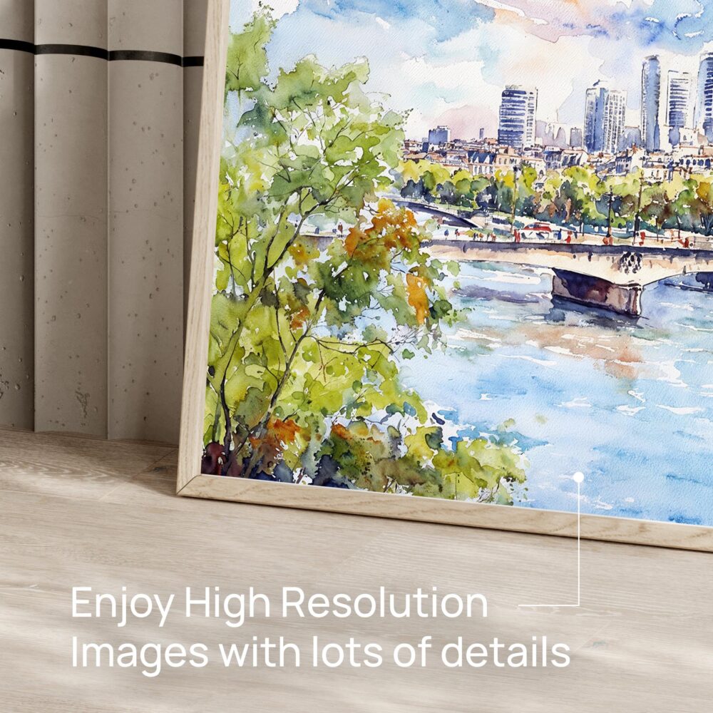 06 - Paris Eiffel Tower Watercolor Art - Horizontal Art - Digital Download - Detail Zoom .jpg 06 - Paris Eiffel Tower Watercolor Art - Horizontal Art - Digital Download - Detail Zoom .jpg