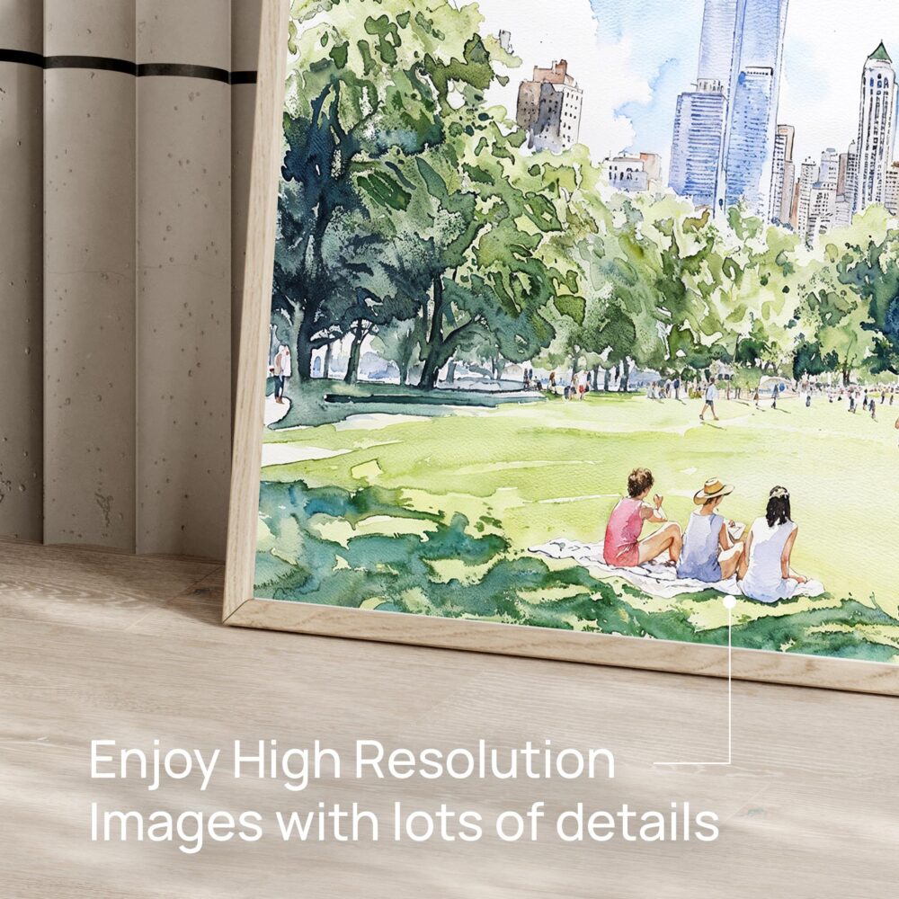 06 - Picnic in Central Park New York Watercolor Art - Horizontal Art - Digital Download - Detail Zoom .jpg 06 - Picnic in Central Park New York Watercolor Art - Horizontal Art - Digital Download - Detail Zoom .jpg