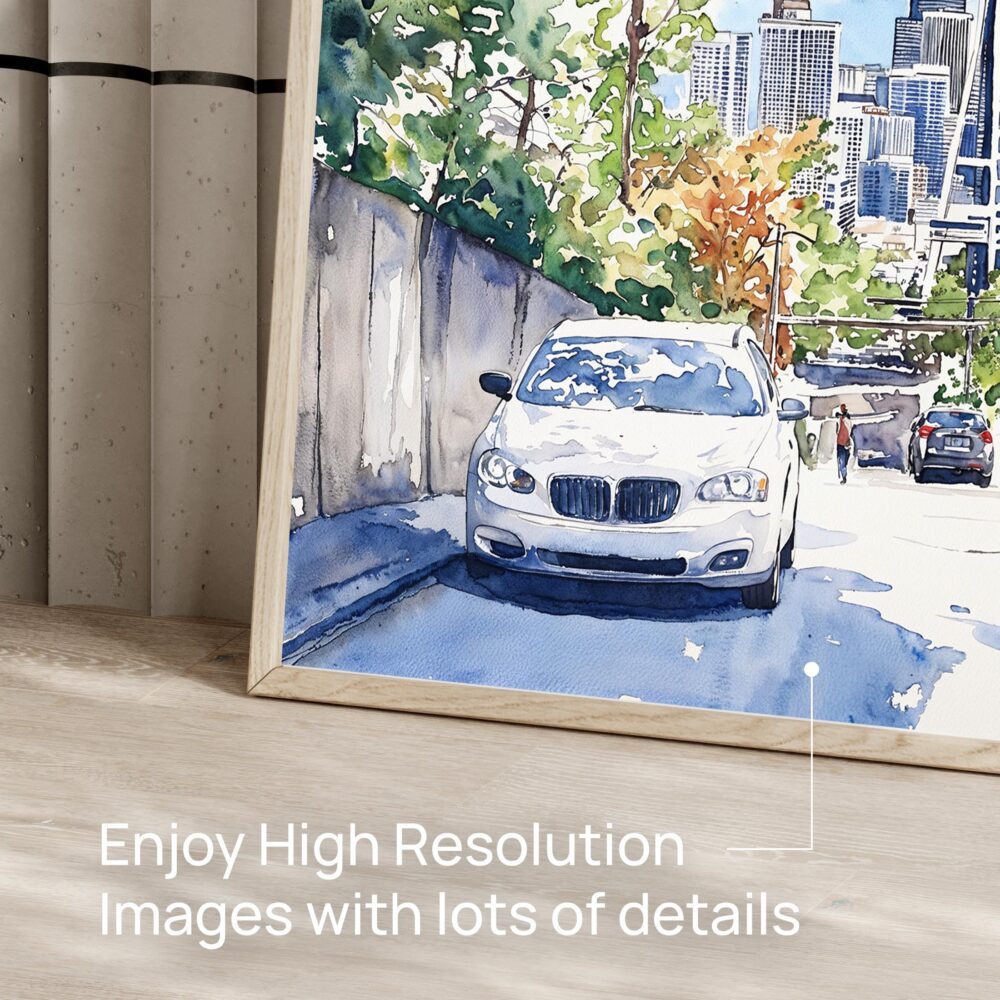 06 - Seattle Skyline Watercolor Art - Horizontal Art - Digital Download - Detail Zoom .jpg 06 - Seattle Skyline Watercolor Art - Horizontal Art - Digital Download - Detail Zoom .jpg