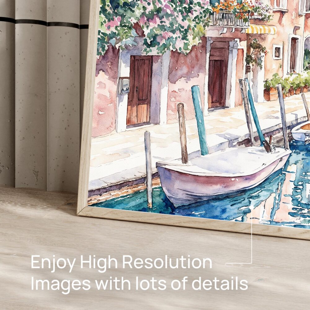 06 - Venice Italy Canals Watercolor Art - Horizontal Art - Digital Download - Detail Zoom .jpg 06 - Venice Italy Canals Watercolor Art - Horizontal Art - Digital Download - Detail Zoom .jpg