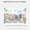 07 - A Morning in Amsterdam Watercolor Art - Horizontal Art - Digital Download - Print Size .jpg