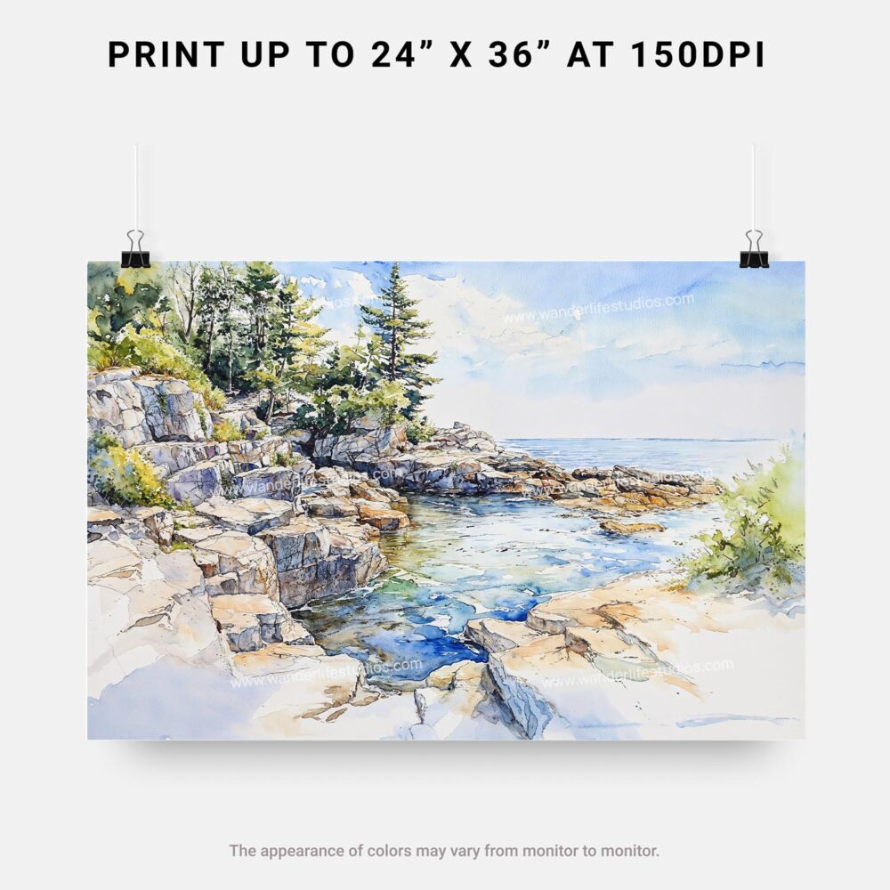 07 - Acadia National Park Watercolor - Horizontal Art - Digital Download - Print Size.jpg 07 - Acadia National Park Watercolor - Horizontal Art - Digital Download - Print Size.jpg