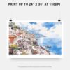 07 - Amalfi Coast Watercolor Art - Horizontal Art - Digital Download - Print Size .jpg