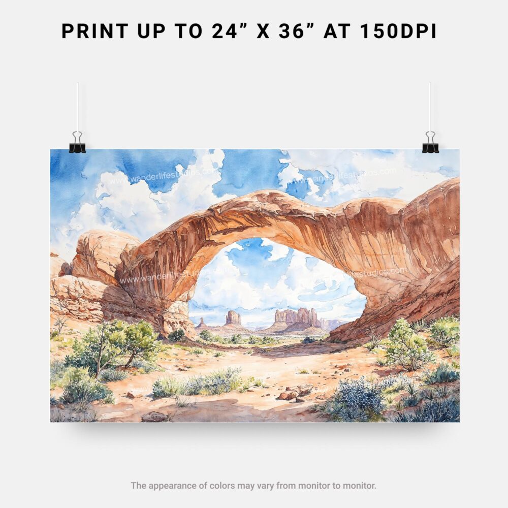 07 - Arches National Park Watercolor - Horizontal Art - Digital Download - Print Size .jpg 07 - Arches National Park Watercolor - Horizontal Art - Digital Download - Print Size .jpg