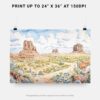 07 - Arizona Desert Watercolor - Horizontal Art - Digital Download - Print Size.jpg