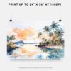 07 - Biscayne National Park Watercolor - Horizontal Art - Digital Download - Print Size.jpg