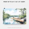 07 - Boundary Waters Watercolor - Horizontal Art - Digital Download - Print Size.jpg