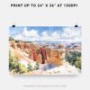 07 - Bryce Canyon National Park Watercolor - Horizontal Art - Digital Download - Print Size.jpg