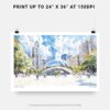 07 - Chicago Cloud Gate Watercolor Art - Horizontal Art - Digital Download - Print Size .jpg