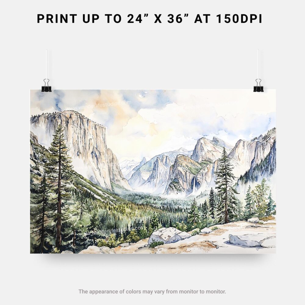 07 - El Capitan Watercolor - Horizontal Art - Digital Download - Print Size .jpg 07 - El Capitan Watercolor - Horizontal Art - Digital Download - Print Size .jpg