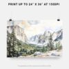 07 - El Capitan Watercolor - Horizontal Art - Digital Download - Print Size .jpg