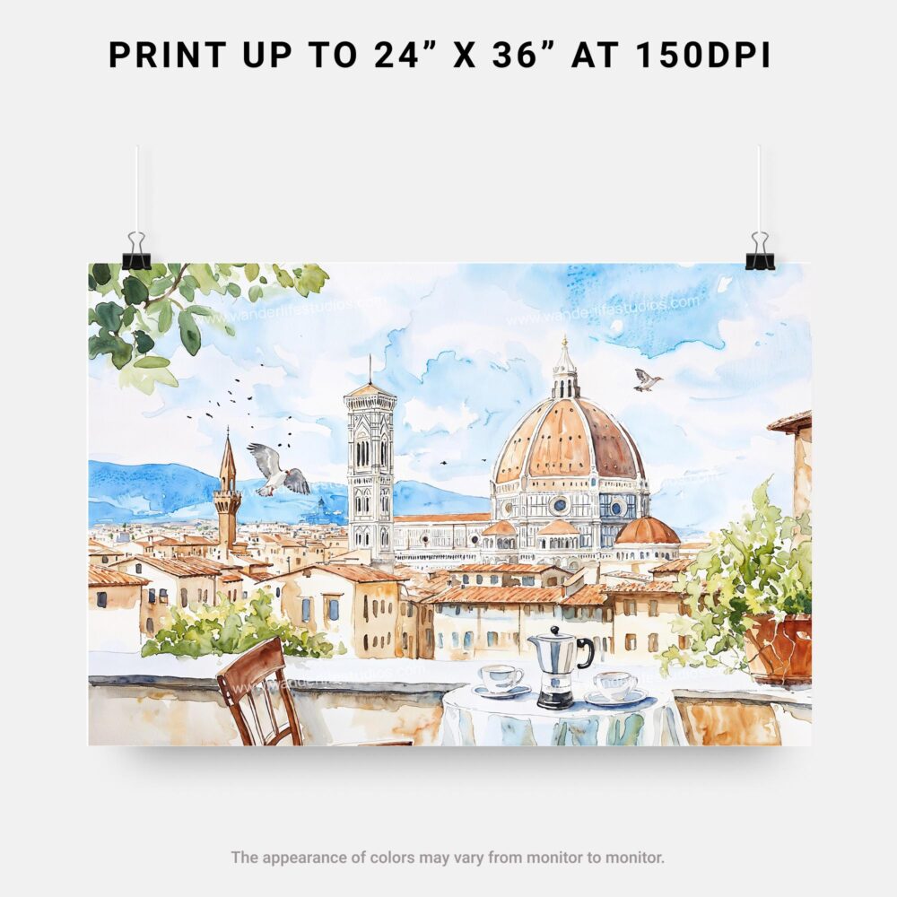 07 - Florence Cathedral Watercolor Art - Horizontal Art - Digital Download - Print Size .jpg 07 - Florence Cathedral Watercolor Art - Horizontal Art - Digital Download - Print Size .jpg