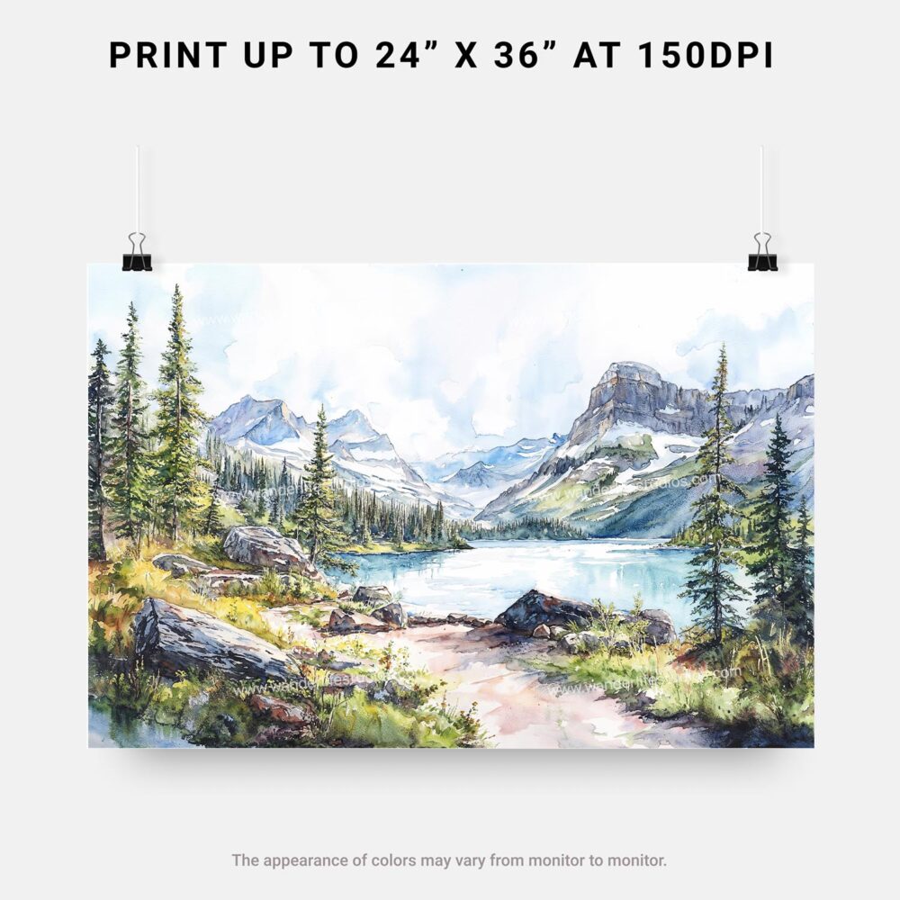 07 - Glacier National Park Watercolor - Horizontal Art - Digital Download - Print Size.jpg 07 - Glacier National Park Watercolor - Horizontal Art - Digital Download - Print Size.jpg