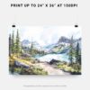 07 - Glacier National Park Watercolor - Horizontal Art - Digital Download - Print Size.jpg