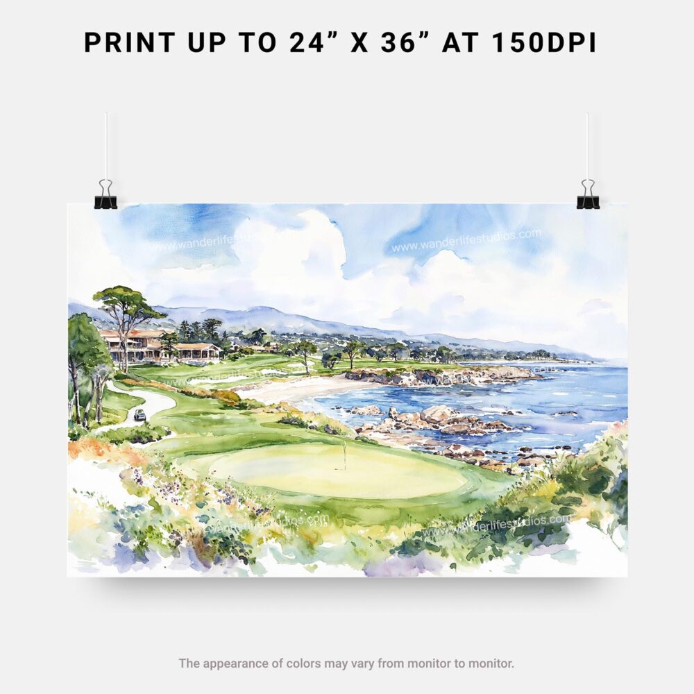 07 - Golf at Pebble Beach Watercolor - Horizontal Art - Digital Download - Print Size.jpg 07 - Golf at Pebble Beach Watercolor - Horizontal Art - Digital Download - Print Size.jpg