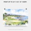 07 - Golf at Pebble Beach Watercolor - Horizontal Art - Digital Download - Print Size.jpg