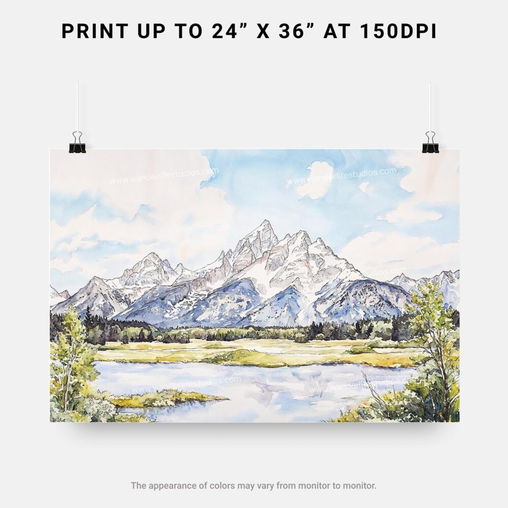 07 - Grand Teton National Park Watercolor - Horizontal Art - Digital Download - Print Size.jpg 07 - Grand Teton National Park Watercolor - Horizontal Art - Digital Download - Print Size.jpg