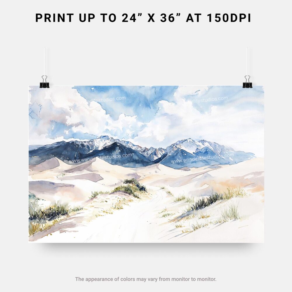 07 - Great Sand Dunes National Park Watercolor - Horizontal Art - Digital Download - Print Size.jpg 07 - Great Sand Dunes National Park Watercolor - Horizontal Art - Digital Download - Print Size.jpg