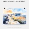 07 - Guadalupe Mountains National Park Watercolor - Horizontal Art - Digital Download - Print Size.jpg