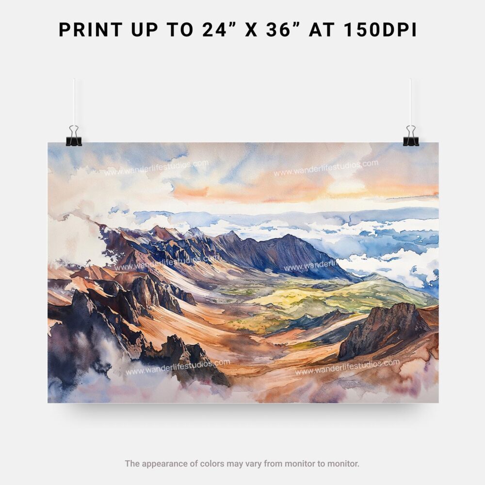 07 - Haleakala National Park Watercolor - Horizontal Art - Digital Download - Print Size.jpg 07 - Haleakala National Park Watercolor - Horizontal Art - Digital Download - Print Size.jpg