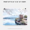 07 - Japan Mount Fuji Watercolor Art - Horizontal Art - Digital Download - Print Size .jpg