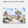 07 - Joshua Tree National Park Watercolor - Horizontal Art - Digital Download - Print Size.jpg